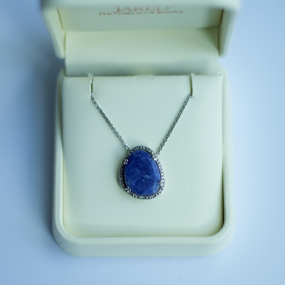Sodalite & Diamond pendant necklace